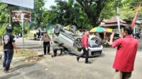 Pajero Terguling di Palabuhanratu Sukabumi