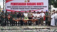 Jelang Tahun Baru, Polres Tasikmalaya Kota Musnahkan 7.540 Botol Miras dan Ribuan Obat Keras